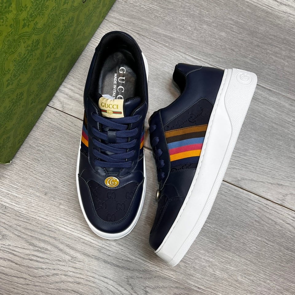 Gucci Sneaker Multicolor Side Bands Navy Blue view 6