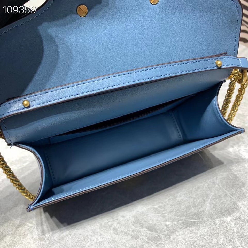 Valentino Locò Small Shoulder Bag In Calfskin Ultramarine Wb0K53Zxlq34 view 8