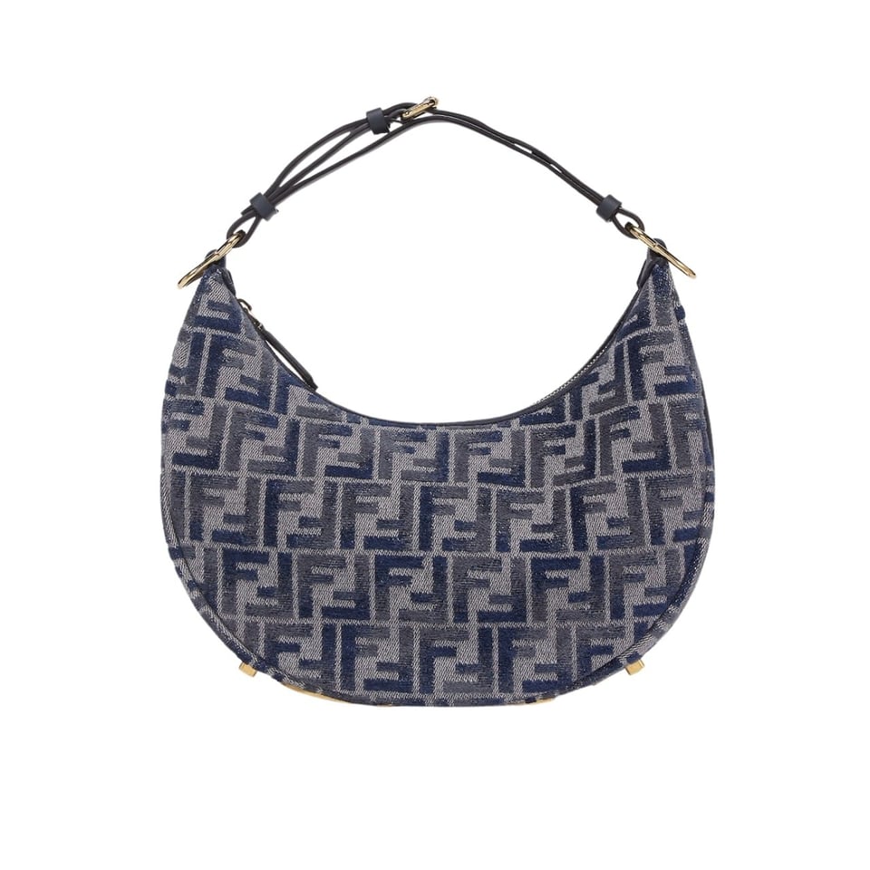 Fendi Fendigraphy Small Dark Blue Ff Chenille Bag 30Cm view 2