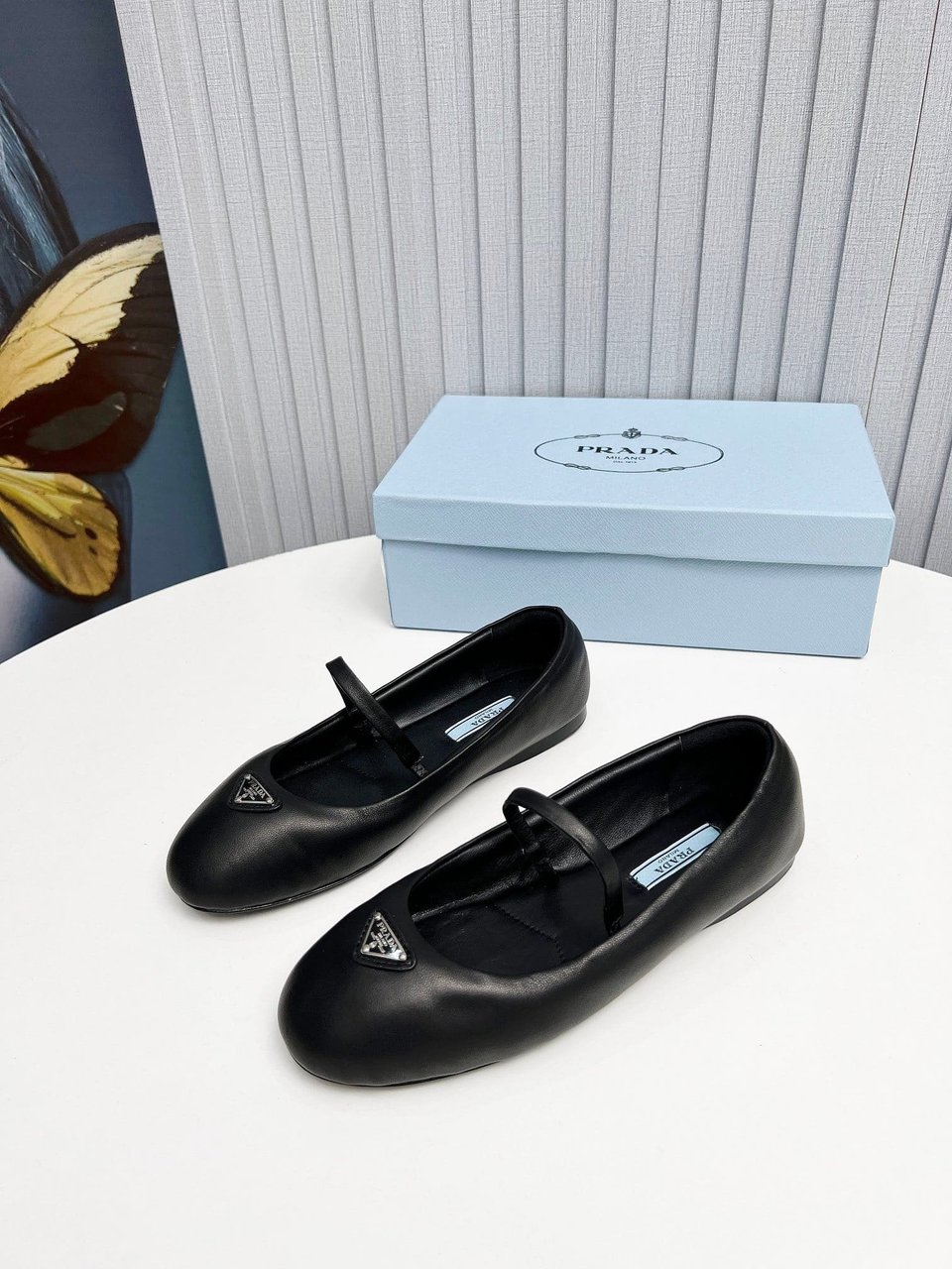 Prada Soft Padded Nappa Leather Ballerinas Black 1F122N 2Dl8 F0002 F 005 view 10