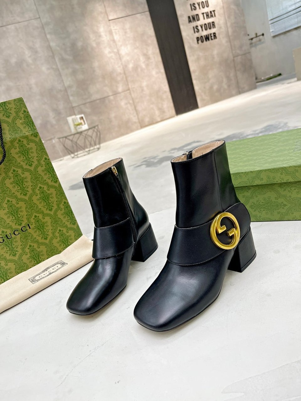 Gucci Blondie Women’S Ankle Boot Leather Black 700016C9D001000 view 6