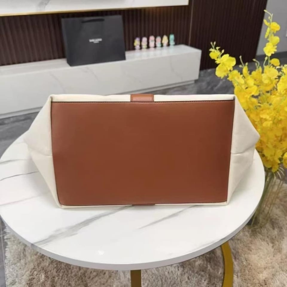 Saint Laurent Y Tote In Leather Bag White view 8