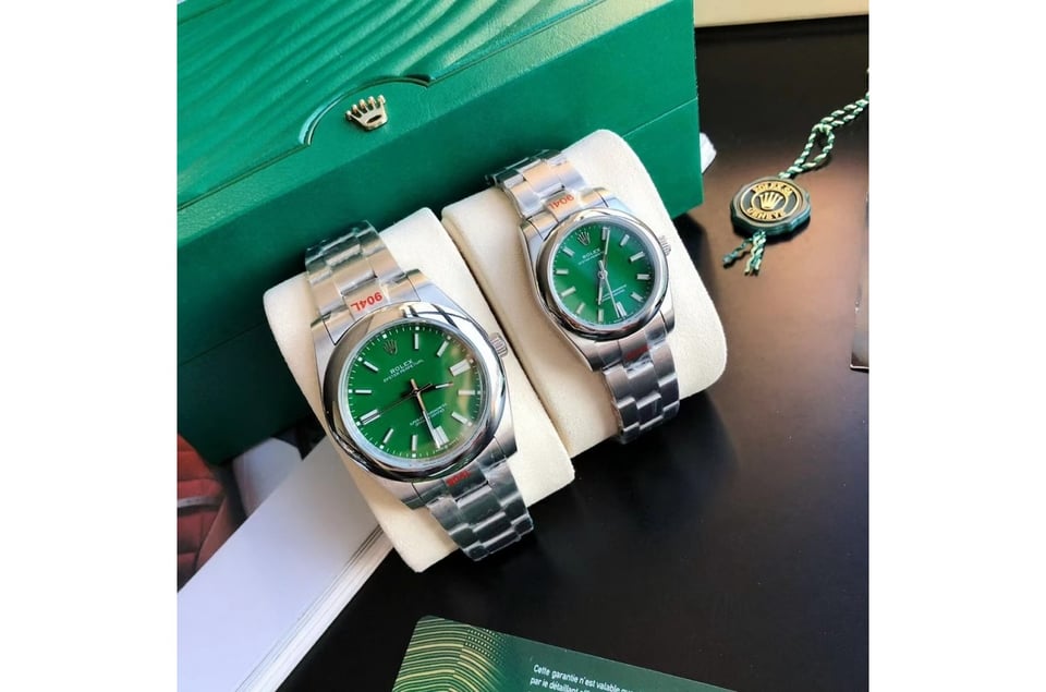 Rolex Oyster Perpetual 31/41mm SS/SS Green/Stk view 2