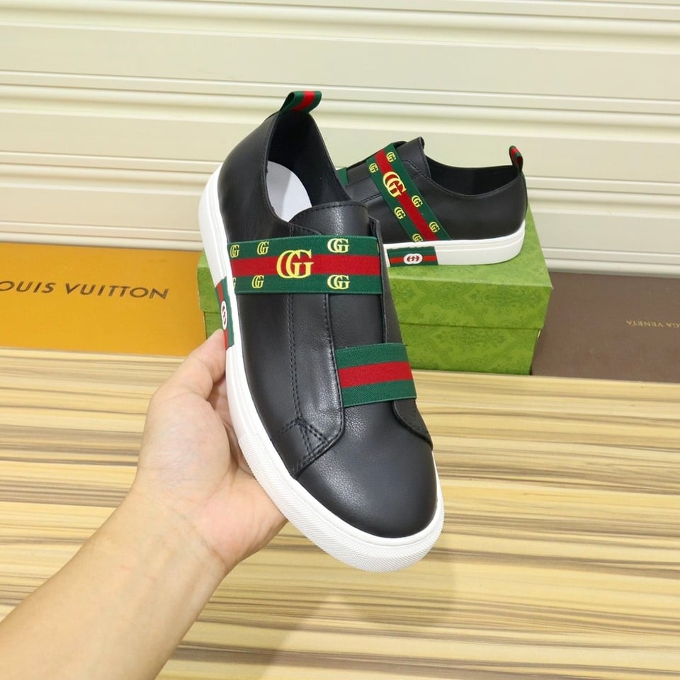 Gucci Gg Slip On Sneaker Leather Black view 9