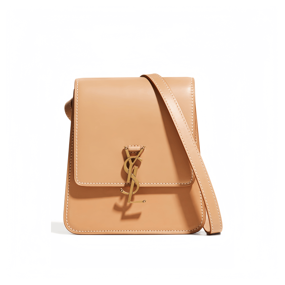 Saint Laurent Kaia North/South Satchel In Leather Beige view 2