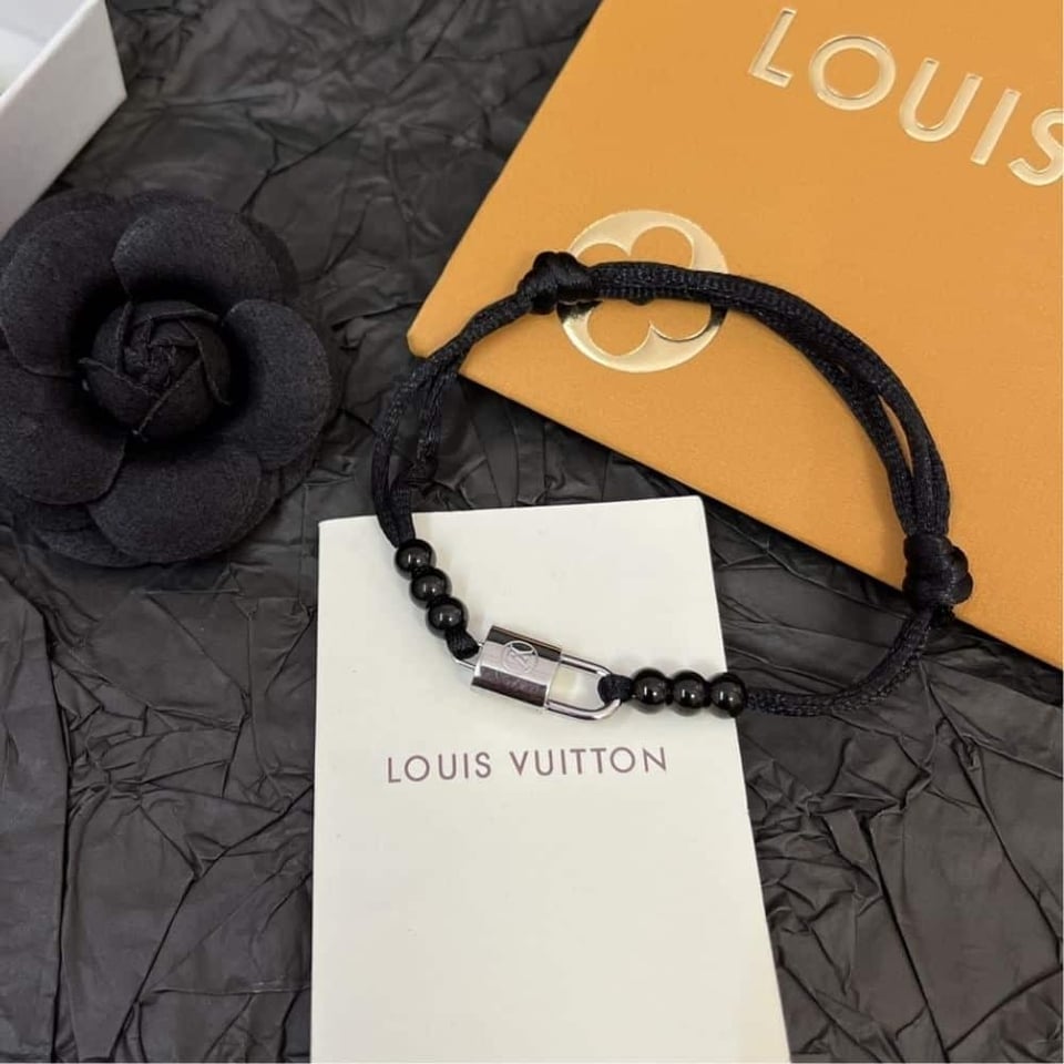 Louis Vuitton Silver Lockit Bracelet Black Q05729 view 2