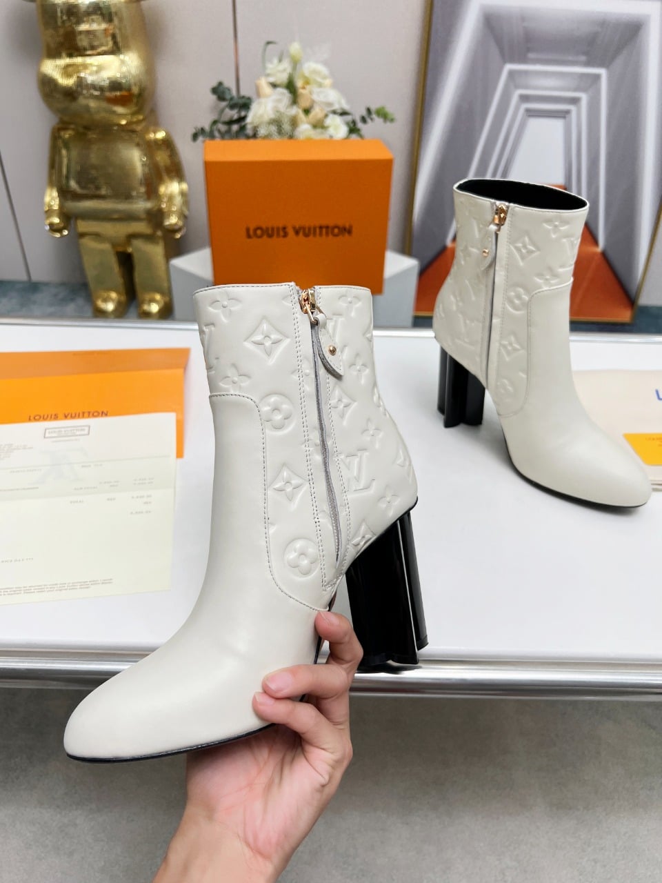 Louis Vuitton Silhouette Ankle Boot White view 5
