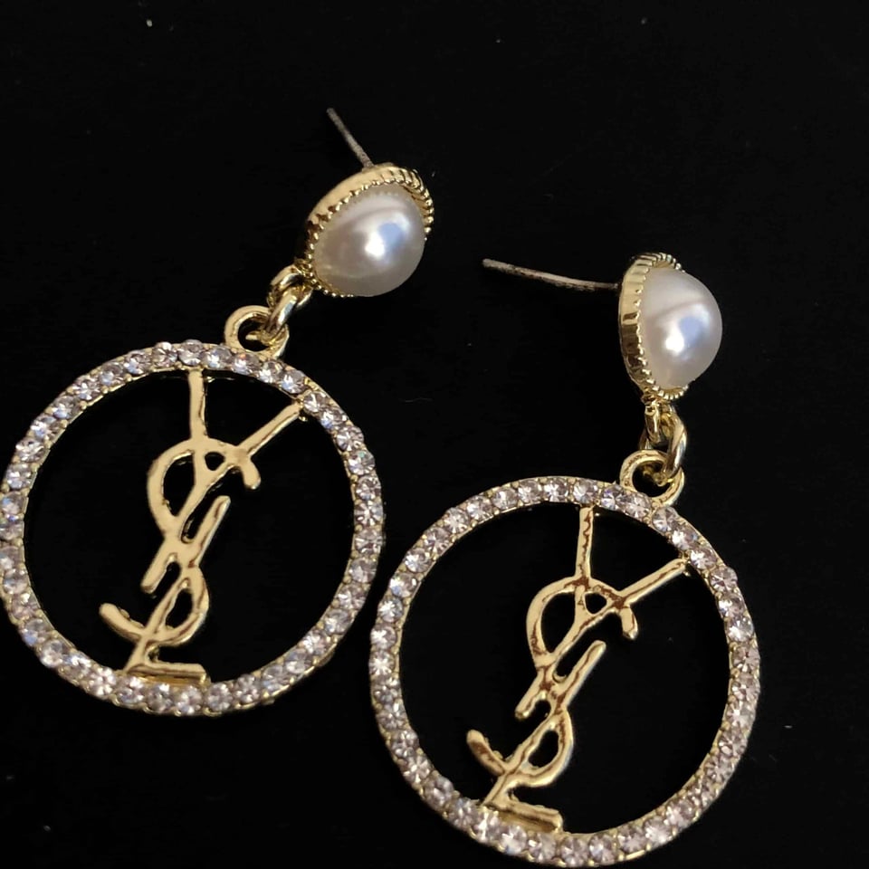 Saint Laurent Dinamond And Pearl Earrings view 2
