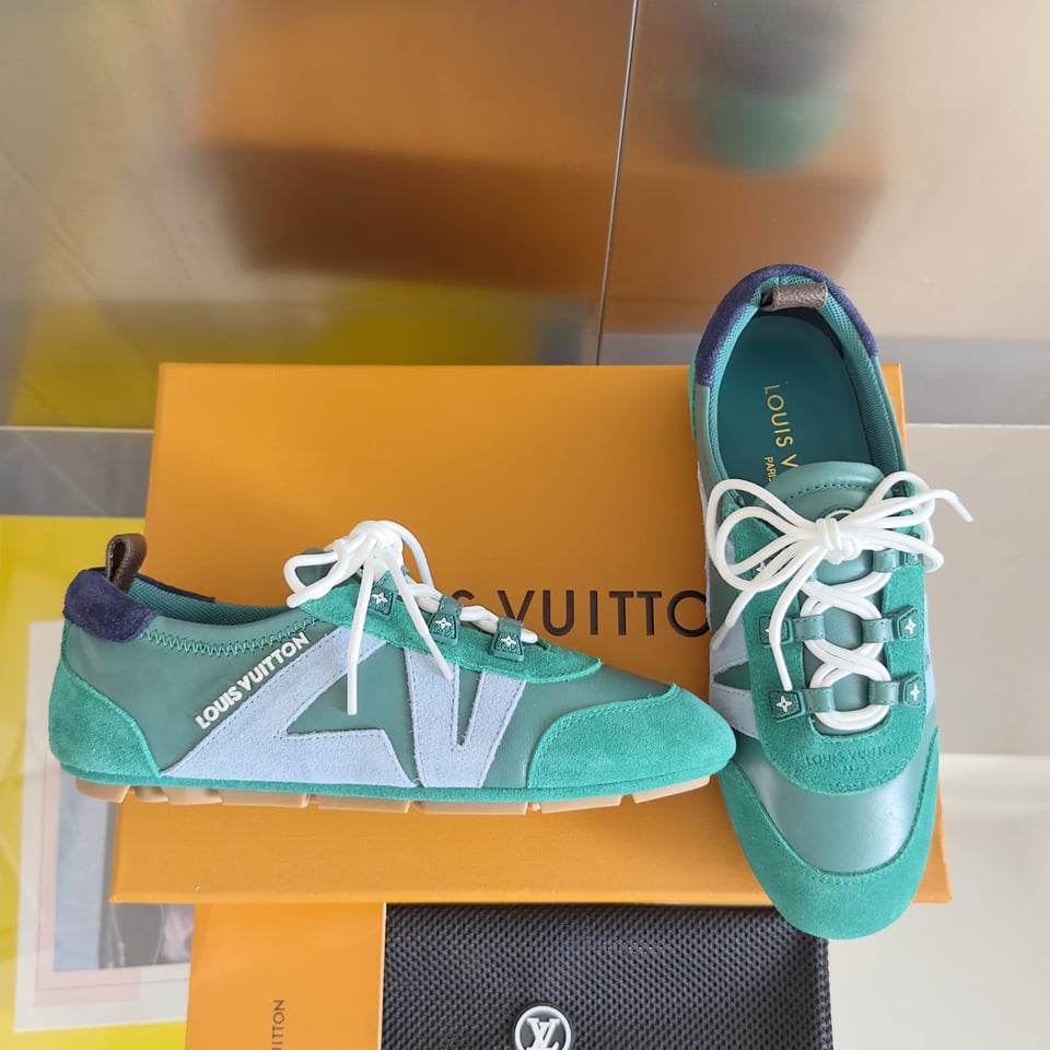 Louis Vuitton Sneakerina Green &amp; Light Blue – Women’s Ballet-Inspired Slim Sneakers view 11
