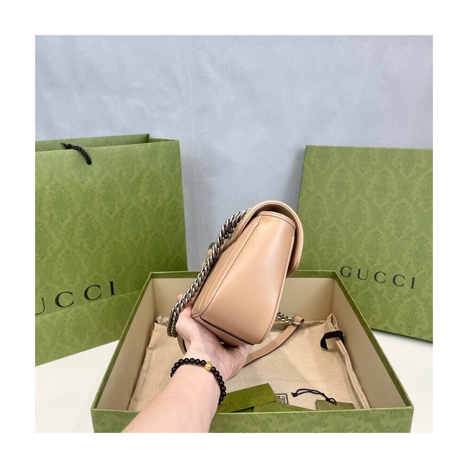 Gucci GG Marmont Small Shoulder Bag Beige view 8