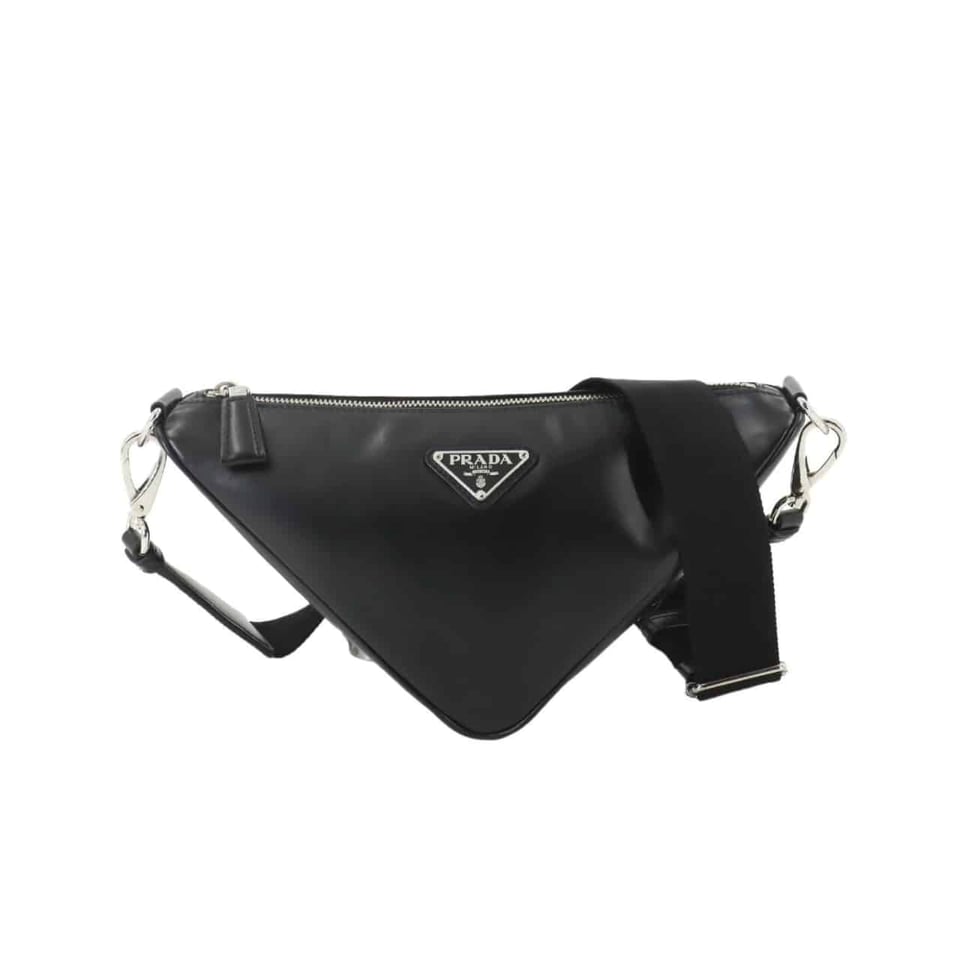 Prada Triangle Shoulder Bag Black 27Cm