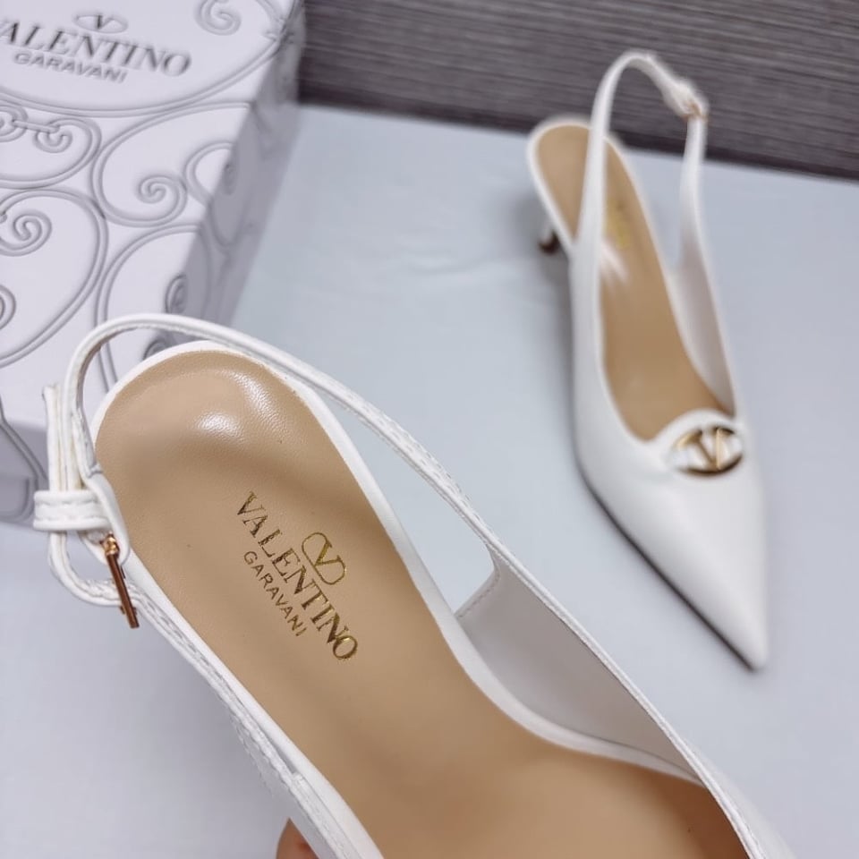 Valentino The Bold Edition Vlogo Slingback Pump 60Mm In Ivory view 8