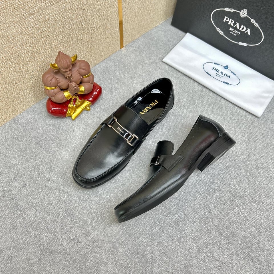 Prada Leather Brushed Plate Bit Logo Black 2Dc215 053 F0002 F G000 view 10