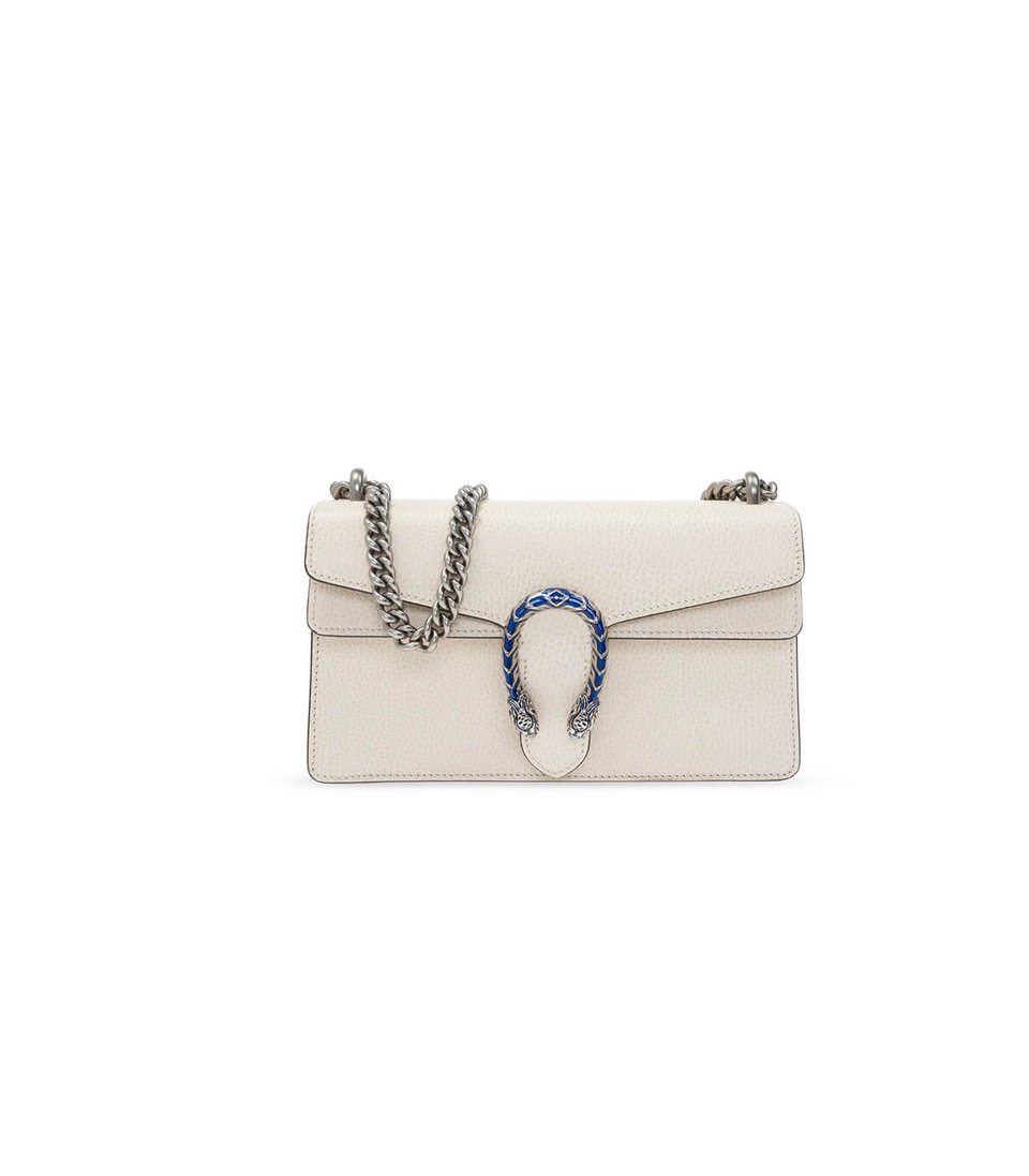 Gucci Dionysus Small Shoulder Bag in White Leather view 2