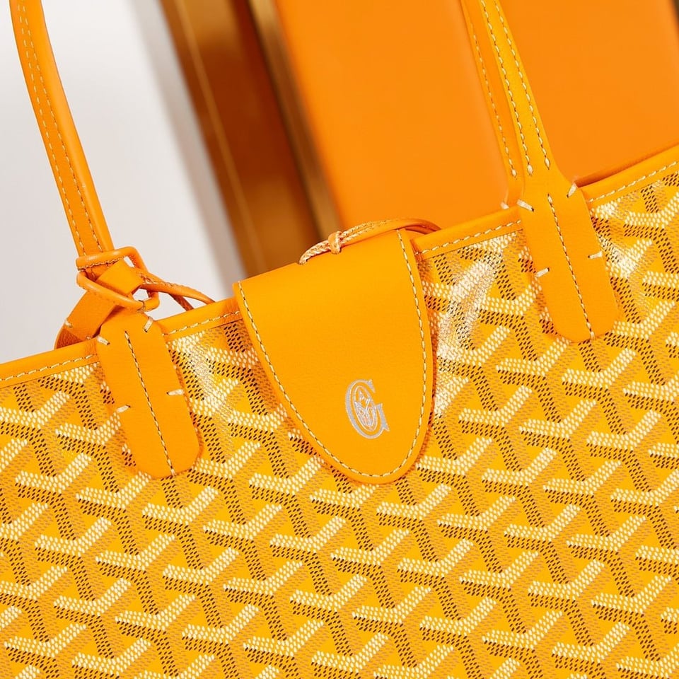 Goyard Saint Louis Pm 34Cm Yellow Canvas Chevroches Calfskin view 3