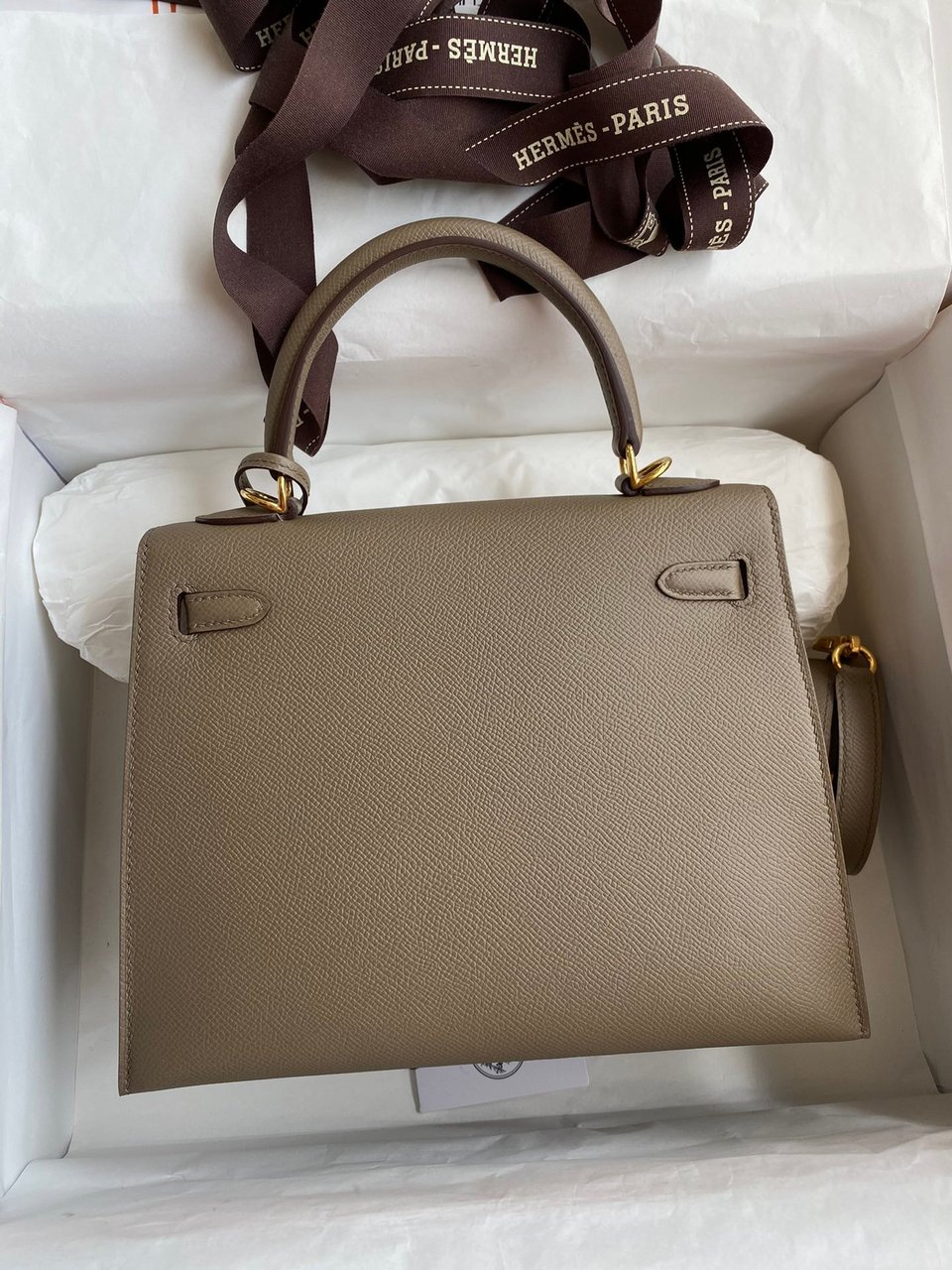 Hermes Kelly 25 Bag In Taupe Epsom Leather For Women 25cm/10in view 7