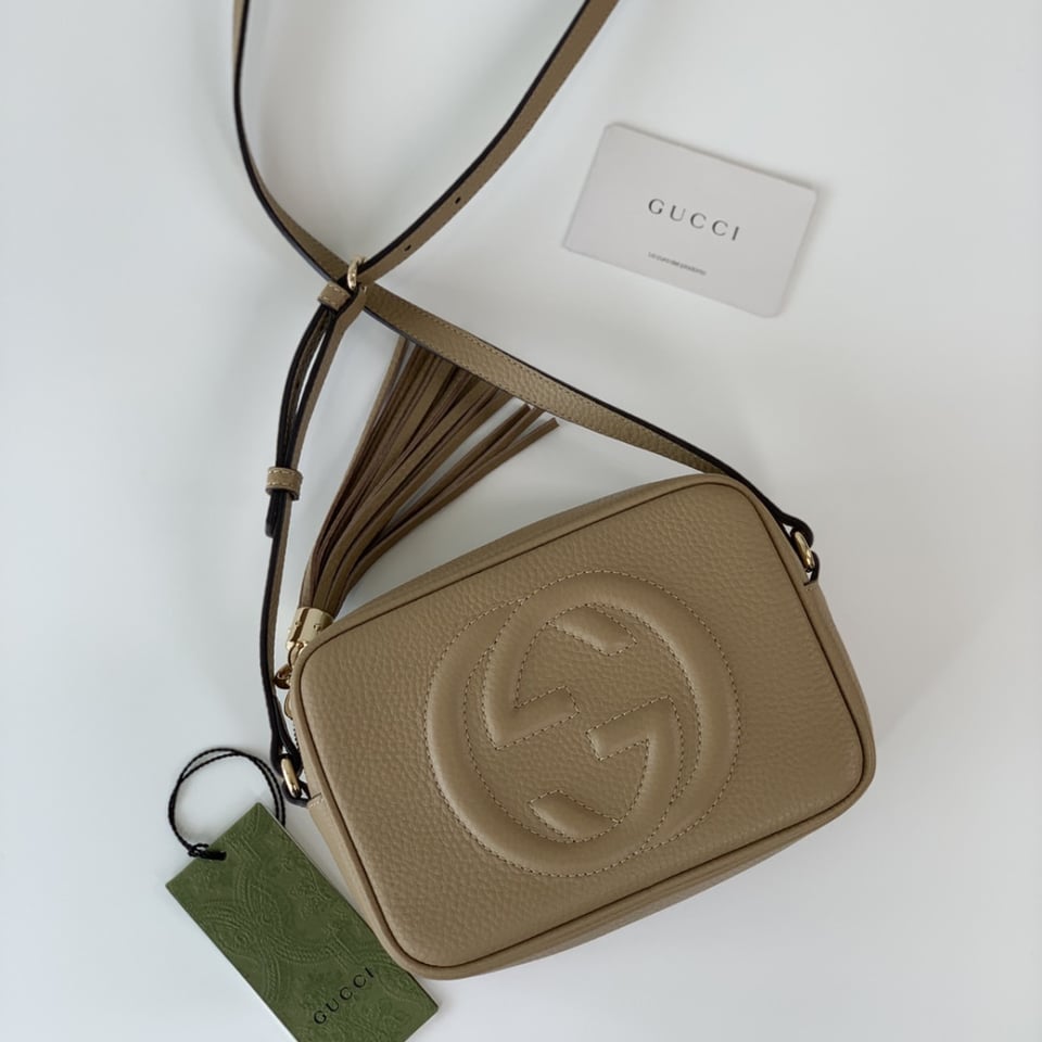 Gucci Soho Small Leather Disco Bag Apricot view 13
