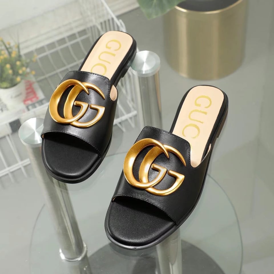 Gucci Princetown Gg Slippers Leather Black view 6