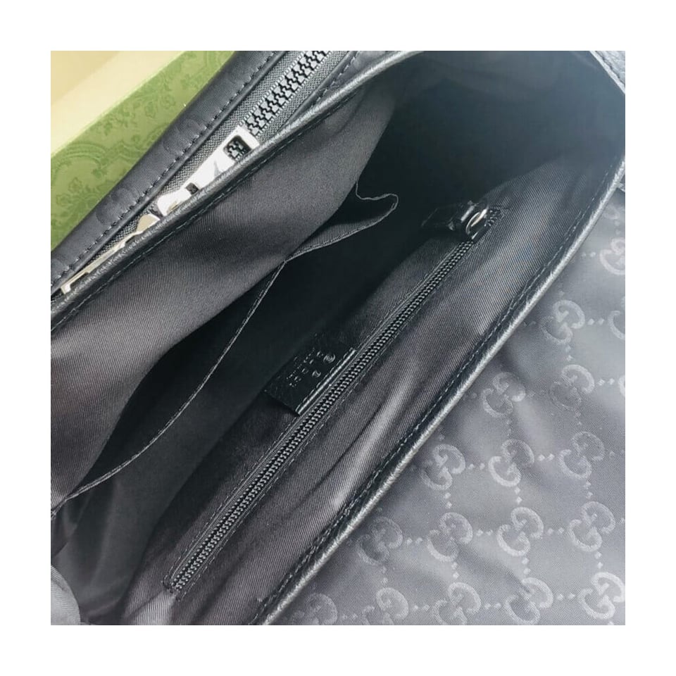 Gucci GG Guccissima Black Nylon Small Messenger Bag 510335 view 14