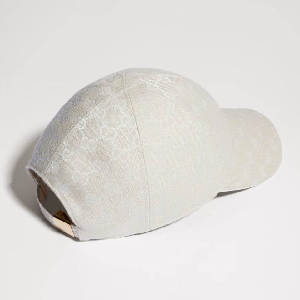 Gucci GG Cotton Canvas Baseball Hat Ivory ‎875733 3HBME 9577 view 5