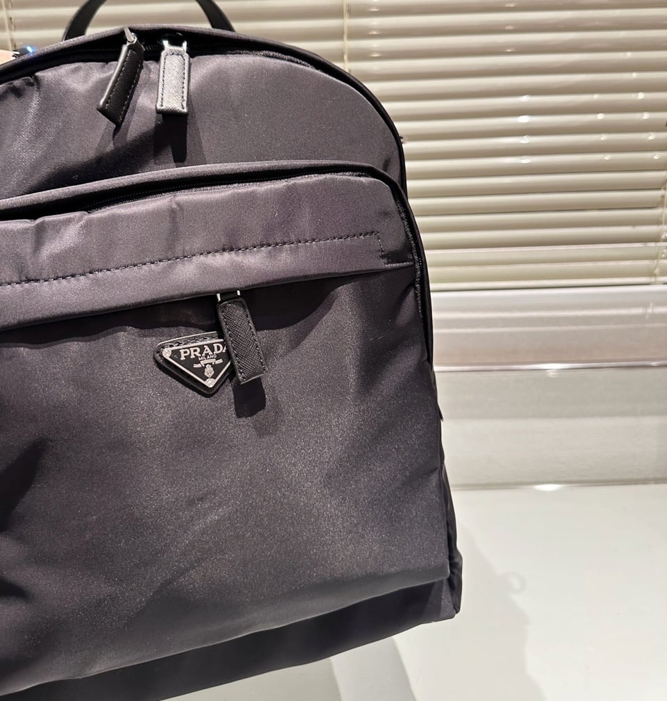 Prada Re Nylon And Saffiano Leather Backpack Black 43Cm view 9