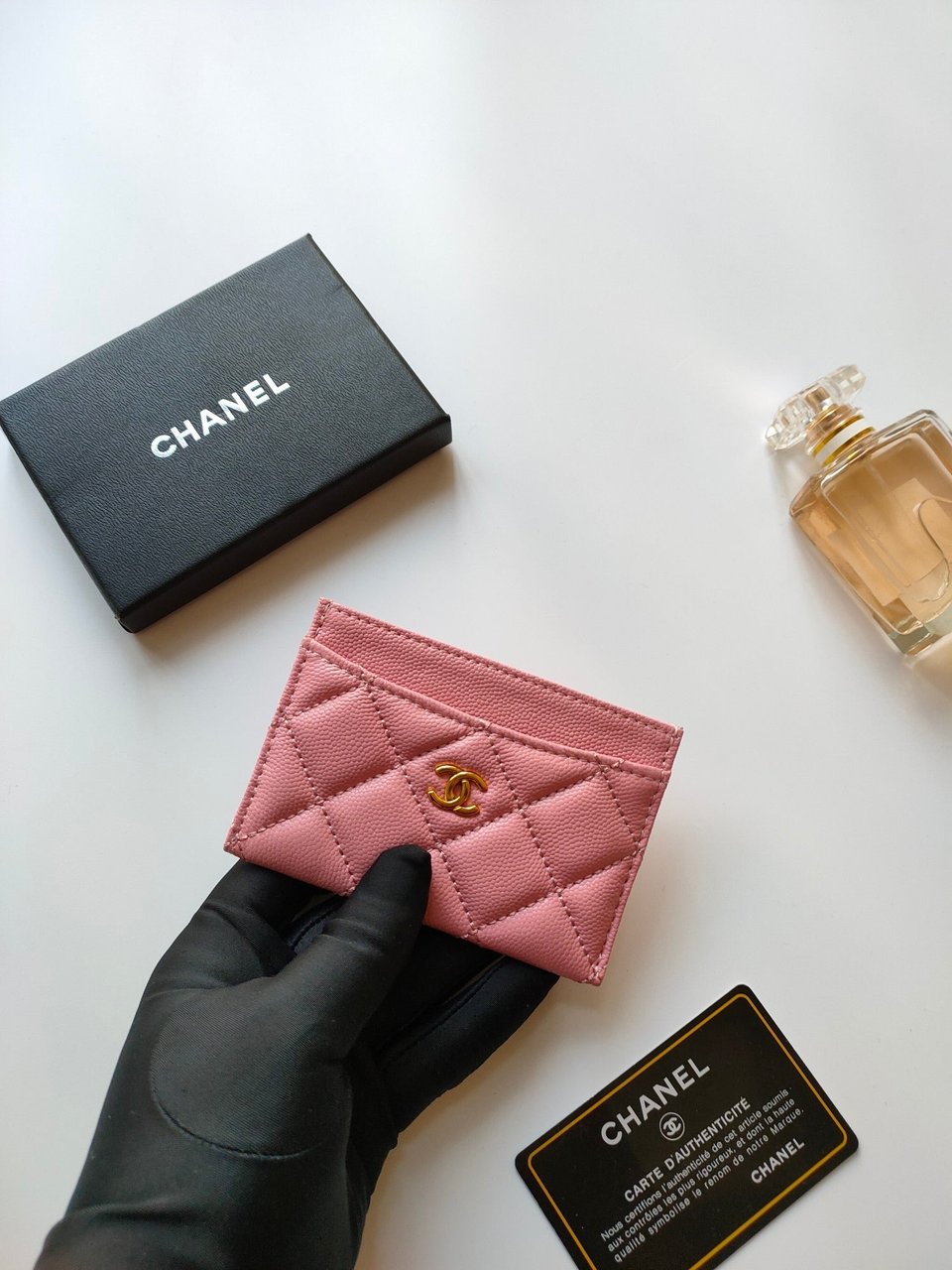 Chanel Card Holder 11.2 Pink Grained Calfskin Gold Icon view 4