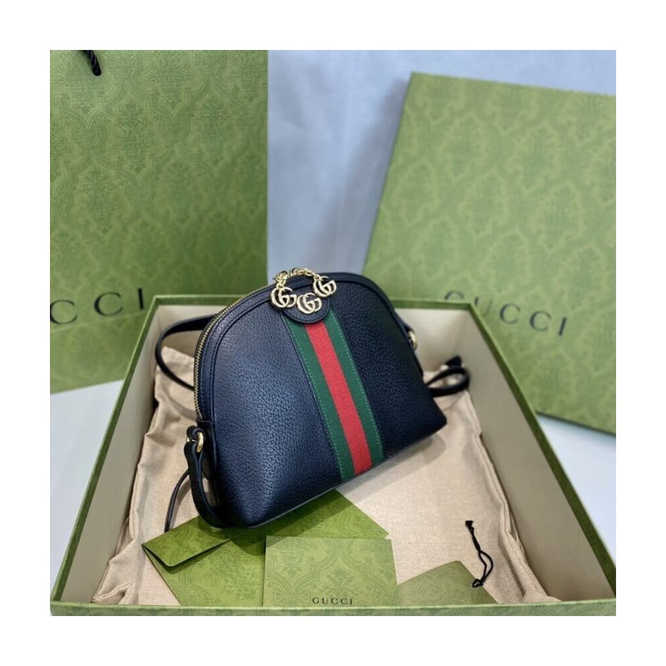 Gucci Ophidia Small Shoulder Bag in Black Leather view 8