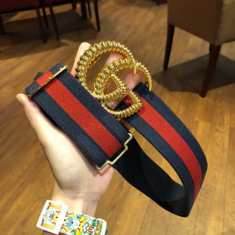 Gucci Web Elastic Belt With Torchon Double G Buckle 524101 view 2