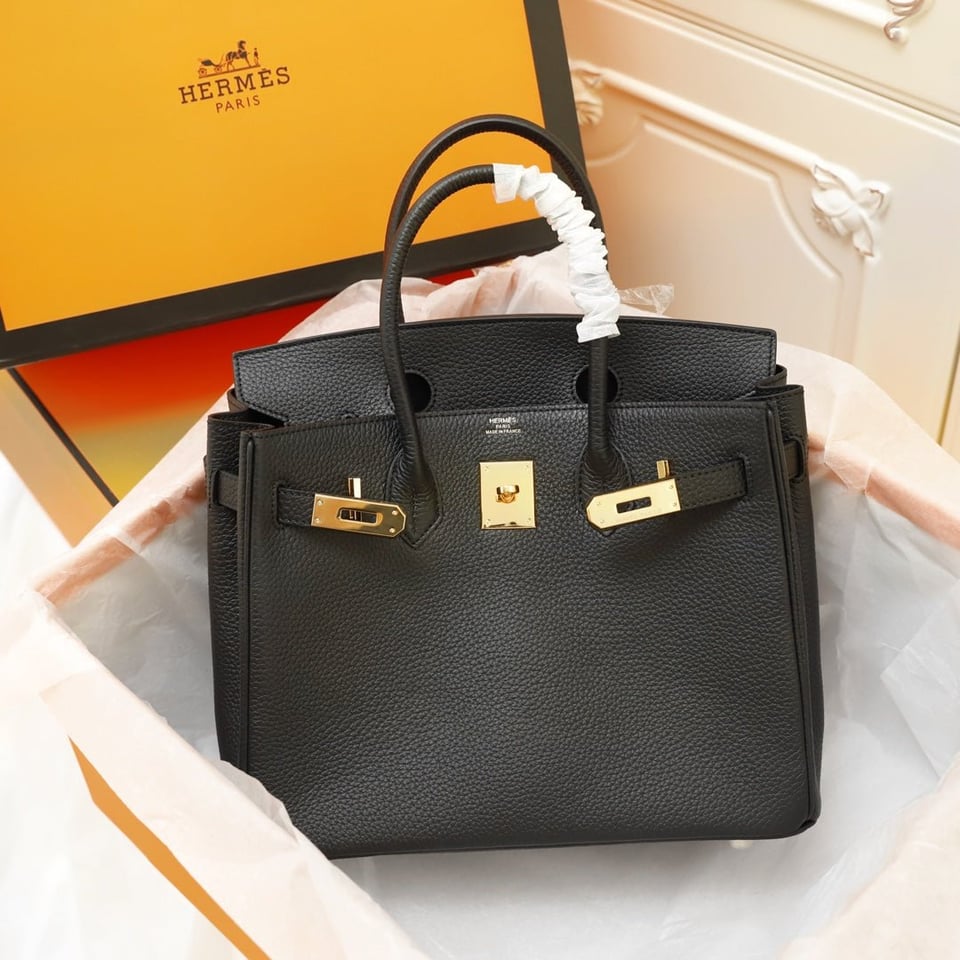 Hermes Birkin Bag 35 Black Togo Gold Hardware view 3