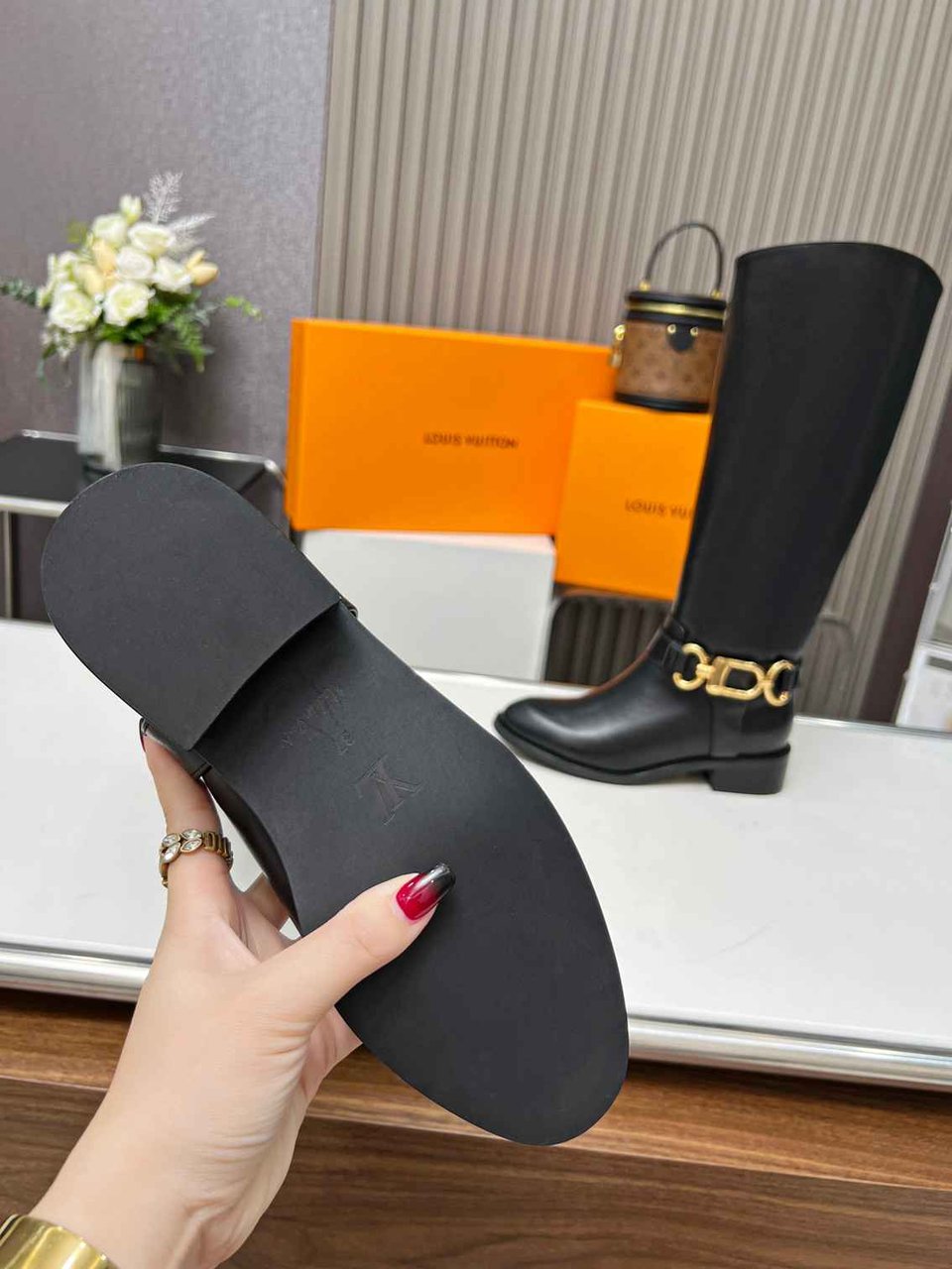 Louis Vuitton Westside Flat High Boot Black 1Ac6V8 view 9