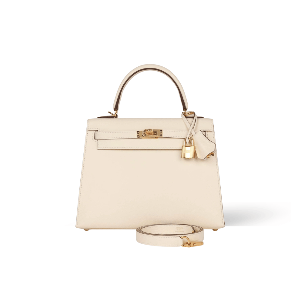 Hermes Kelly 25 Bag In Golden Nata Epsom Leather For Women 25cm/10in view 2