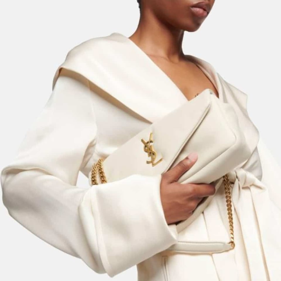 Saint Laurent Calypso Small In Plunged Blanc Vintage 27Cm view 4