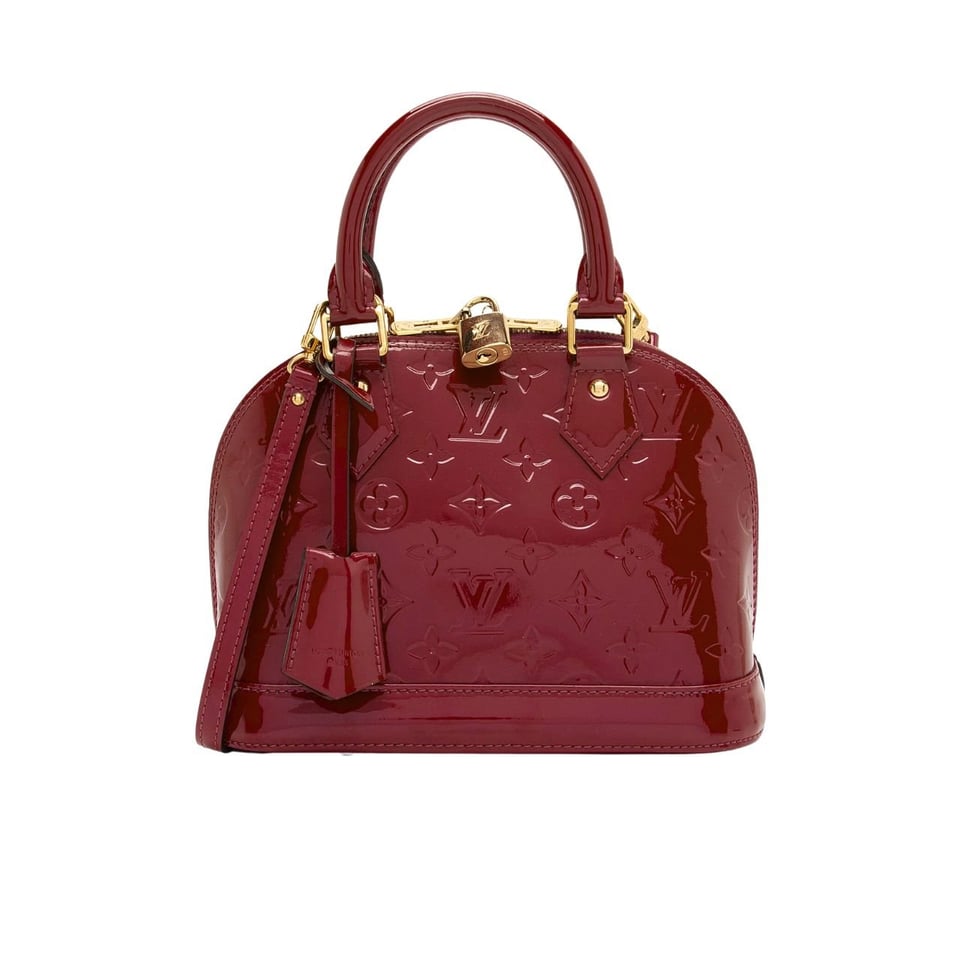 Louis Vuitton Alma Bb Monogram Vernis Leather Dark Red 23Cm view 2