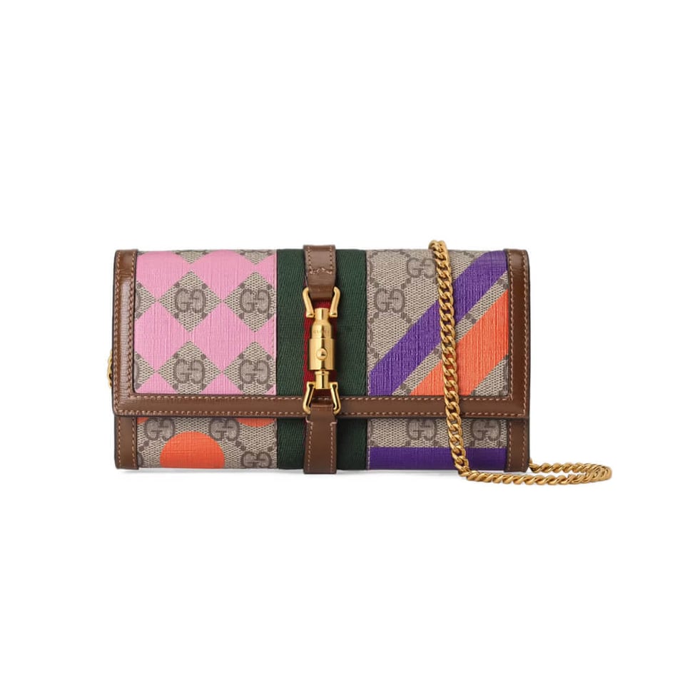 Gucci Jackie 1961 Chain Wallet With Geometric Print 19cm view 2