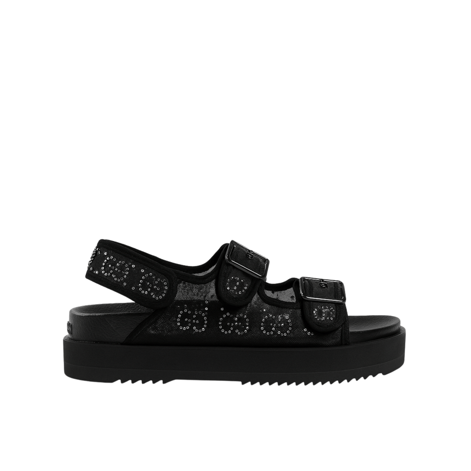 Gucci Gg Sandal With Crystals Black 701158 F13A0 1000 view 2