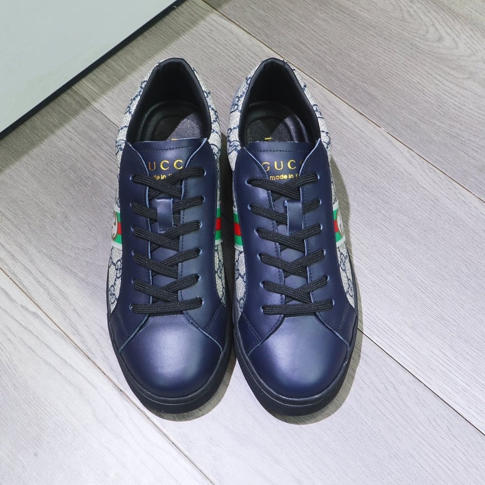 Gucci Gg Supreme Navy Blue Sneaker Gg With Web view 8