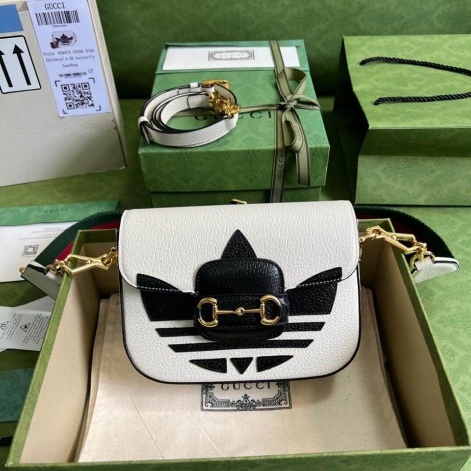 Gucci x Adidas Horsebit 1955 Mini GG Supreme Shoulder Bag 20cm/7.9in 735139 view 3