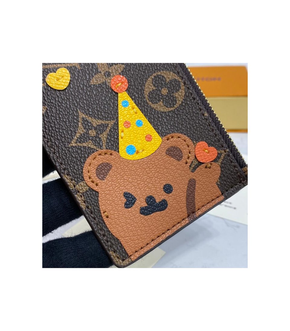 Louis Vuitton Happy Bear Coin &amp; Card Holder Brown view 4