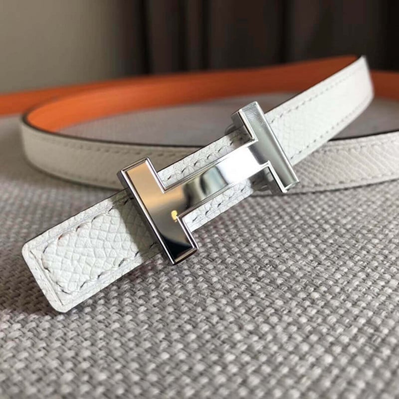 Hermes Focus Belt Buckle &amp; Reversible Leather Strap 13mm H0645 view 4