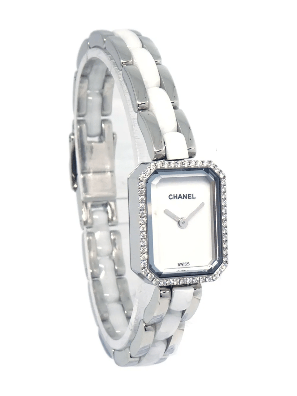 Chanel Première Ceramic Diamond Watch White Dial view 3
