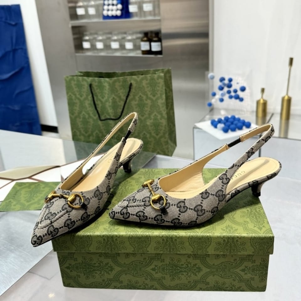Gucci Women’S Horsebit Slingback Pump Beige And Blue 782627 2Hk80 4041 view 7