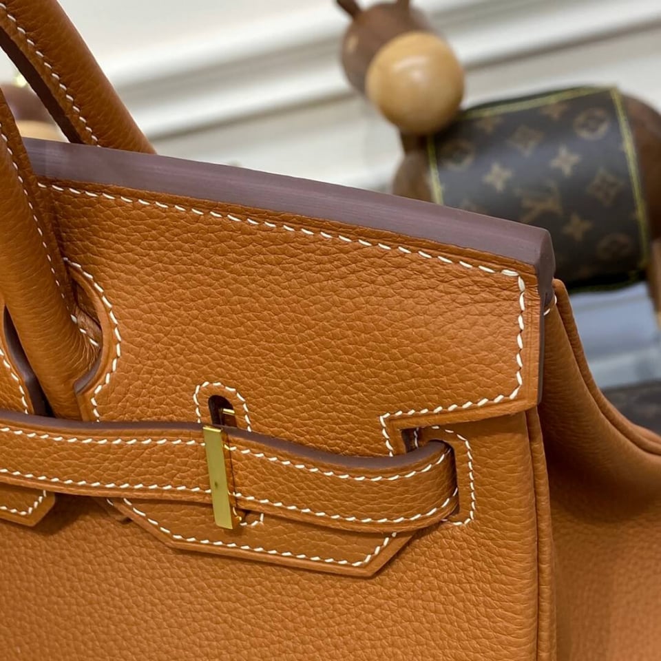 Hermes Birkin 30 Bag Brown Gold Hardware Togo Leather view 8