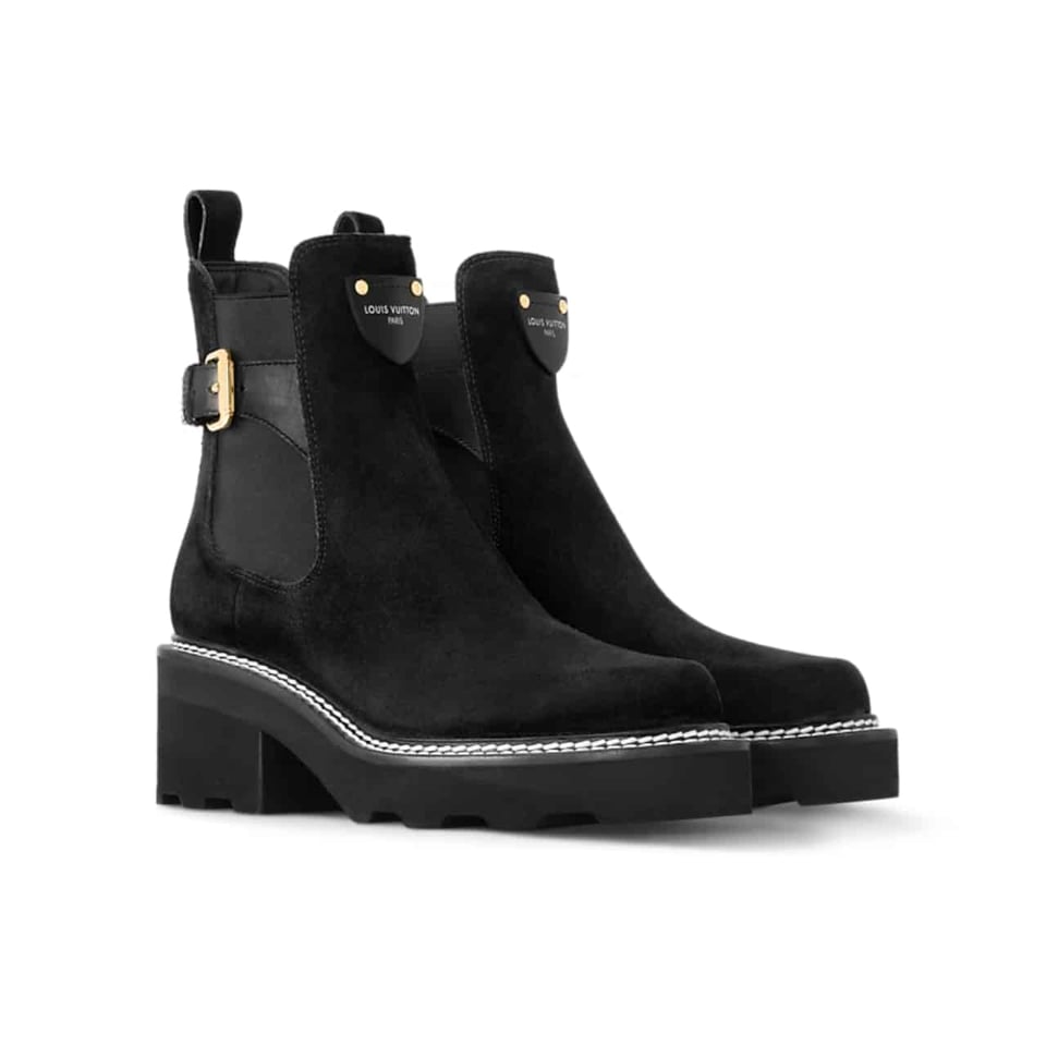 Louis Vuitton Lv Beaubourg Ankle Boot Suede In Black 1Ackcj