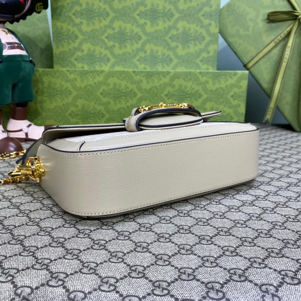 Gucci Horsebit 1955 GG Supreme Canvas Should Bag Oatmeal view 9