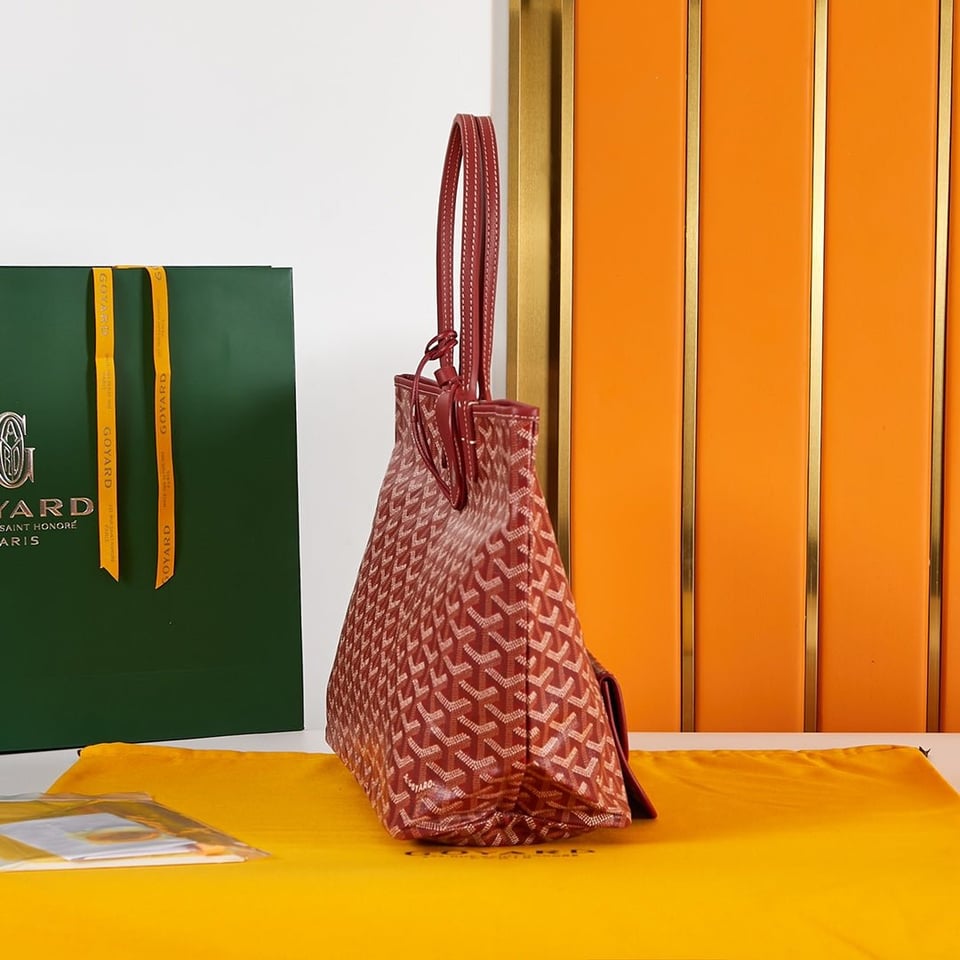 Goyard Saint Louis Pm 34Cm Dark Red Canvas Chevroches Calfskin view 5
