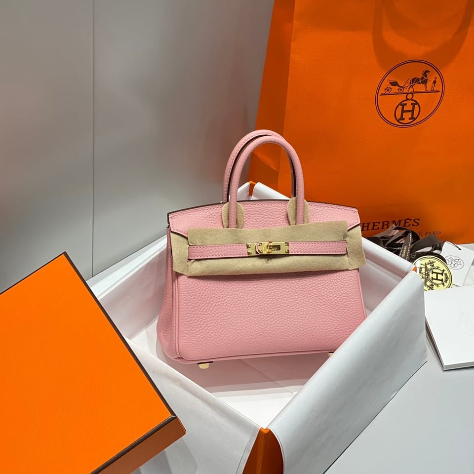 Hermes Birkin 20Cm Rose Confetti Togo Leather Gold Hardware view 9