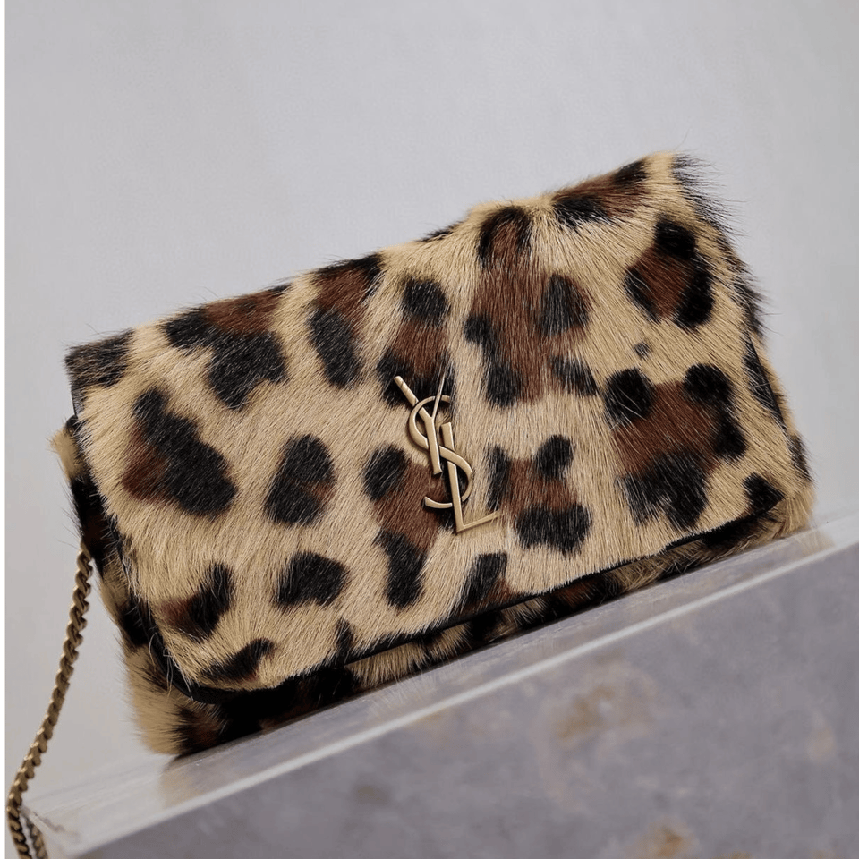 Saint Laurent Leopard Chain Bag 19cm view 4