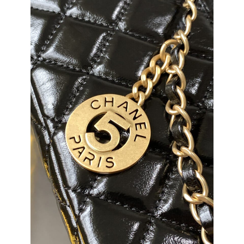 Chanel Small Hobo Bag in Shiny Crumpled Calfskin 19cm/7.5in view 8