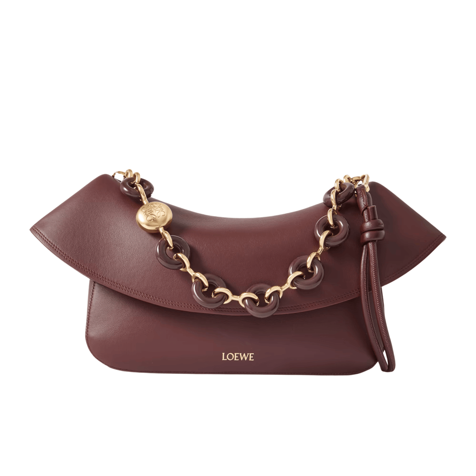 LOEWE Burgundy Medium Leather Ola Shoulder Bag view 2