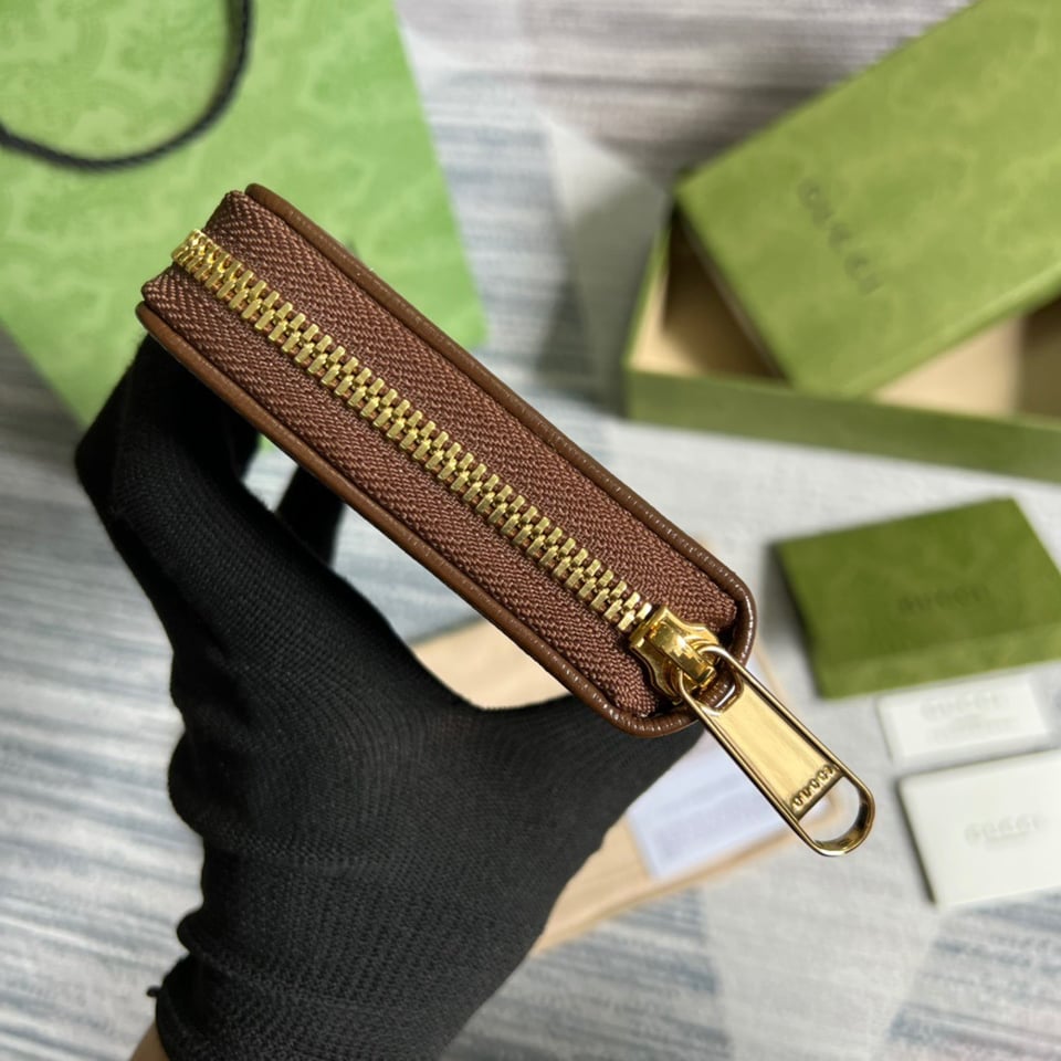 Gucci Ophidia GG Zip Around Wallet With Interlocking G Brown 8in/19cm For Men view 10